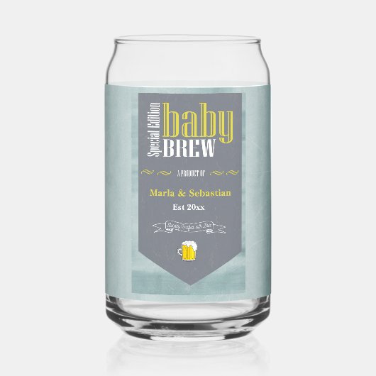Speciaal Baby Brew Bier Label Funny Shower Blikvorm Glas (Achterkant)