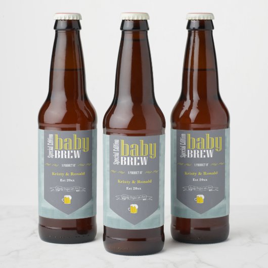 Speciaal Baby Brew Bier Label Funny Shower Etiket (Flessen)