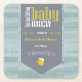 Speciaal Baby Brew Bier Label Funny Shower Kartonnen Onderzetters (Voorkant)