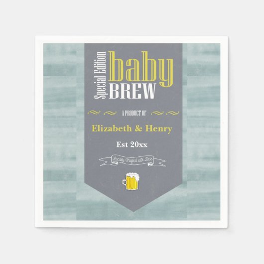 Speciaal Baby Brew Bier Label Funny Shower Servet (Voorkant)
