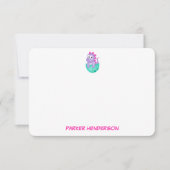 Speciaal Baby Paarse Dinosaur Stationery Bedankkaart (Voorkant)