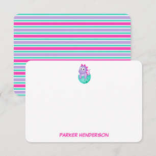 Speciaal Baby Paarse Dinosaur Stationery Bedankkaart