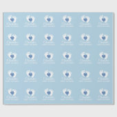Speciaal BABY SHOWER Blauwe voeten Cadeaupapier (Vlak)