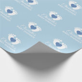 Speciaal BABY SHOWER Blauwe voeten Cadeaupapier (Hoek)