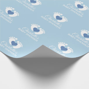 Speciaal BABY SHOWER Blauwe voeten Cadeaupapier