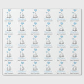 Speciaal BABY SHOWER Blue Elephant BOY Cadeaupapier (Vlak)