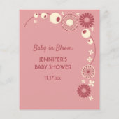 Speciaal Baby shower game-vellen Roze Floral Flyer (Achterkant)