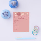 Speciaal Baby shower game-vellen Roze Floral Flyer (Enkel)