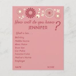 Speciaal Baby shower game-vellen Roze Floral Flyer