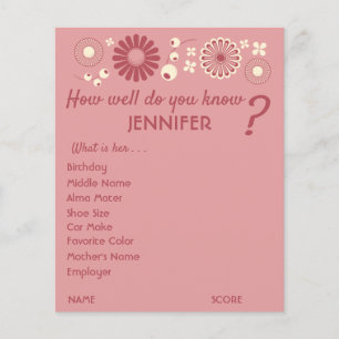 Speciaal Baby shower game-vellen Roze Floral Flyer