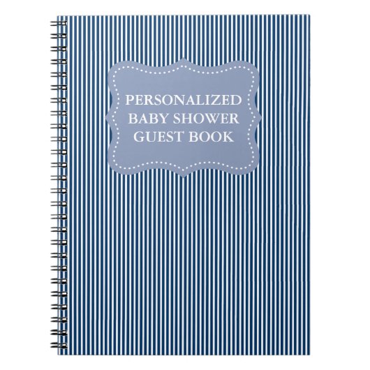 Speciaal baby shower-guestbook | Blauw notitieboek (Voorkant)