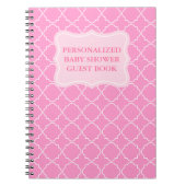 Speciaal baby shower-guestbook | Roze notitieboek (Voorkant)