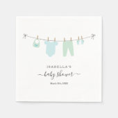 Speciaal Baby shower jongen blauw en groen Servet (Voorkant)