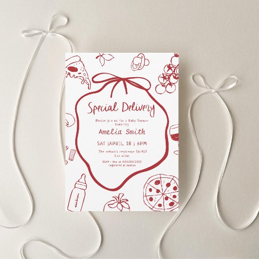 Speciaal baby shower met Italiaans Pizzeria Kaart