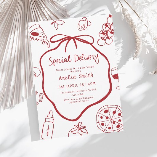 Speciaal baby shower met Italiaans Pizzeria Kaart