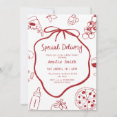 Speciaal baby shower met Italiaans Pizzeria Kaart (Voorkant)