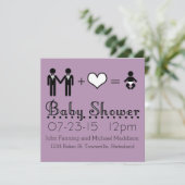 Speciaal Baby shower Modern Pictogram Papa en pa Kaart (Staand voorkant)