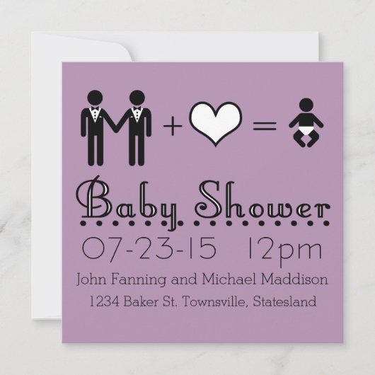 Speciaal Baby shower Modern Pictogram Papa en pa Kaart (Voorkant)