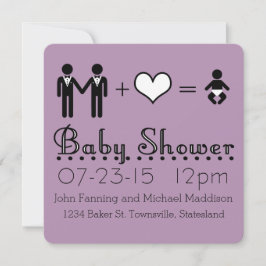 Speciaal Baby shower Modern Pictogram Papa en pa Kaart