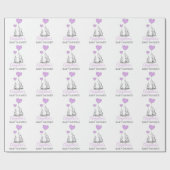 Speciaal BABY SHOWER Paarse olifant GIRL Cadeaupapier (Vlak)