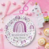 Speciaal Baby shower Paarse regenboog Papieren Bordje (Feest)