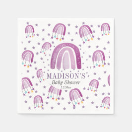 Speciaal Baby shower Paarse regenboog Servet