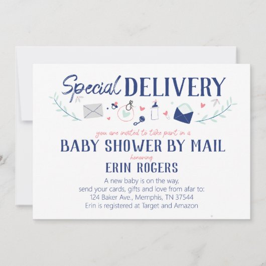 Speciaal Baby shower van de Levering per post Uitn Kaart (Voorkant)