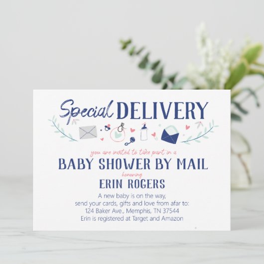 Speciaal Baby shower van de Levering per post Uitn Kaart (Staand voorkant)