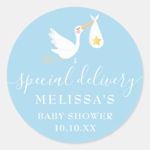Speciaal Baby shower van de Opslag Sprinkle Blue Ronde Sticker