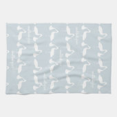 Speciaal babyblauw keukenhanddoek voor winkelpatro (Horizontaal)