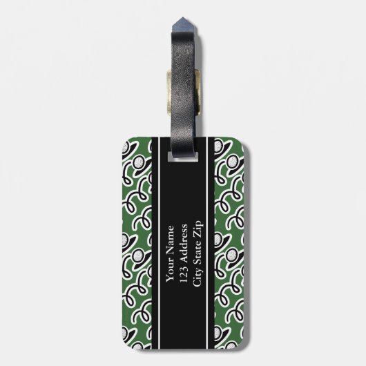 Speciaal bagagelabel met golfballdesign (Achterkant verticaal)