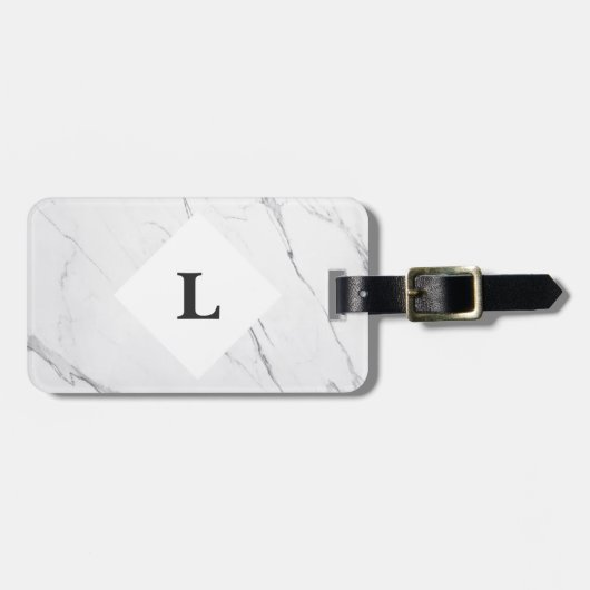Speciaal bagagelabel White Carrara Marble (Voorkant horizontaal)