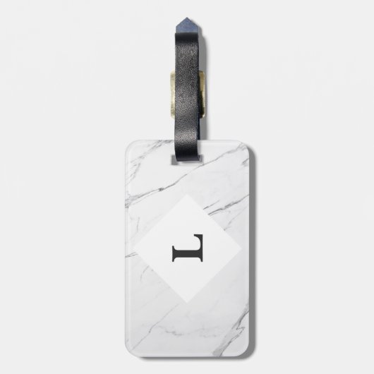 Speciaal bagagelabel White Carrara Marble (Achterkant verticaal)