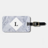 Speciaal bagagelabel witte marmer (Voorkant horizontaal)