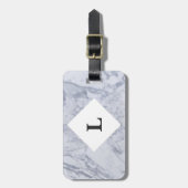 Speciaal bagagelabel witte marmer (Voorkant verticaal)