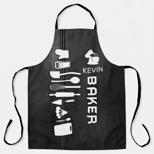 Speciaal Baker Apron met aangepaste naam Schort (Voorkant)