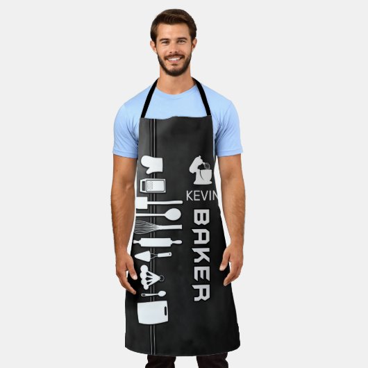 Speciaal Baker Apron met aangepaste naam Schort (Gedragen)