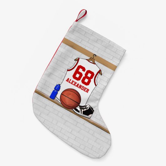 Speciaal basketbalshirt in de kleedkamer kleine kerstsok (Voorkant (Hangend))