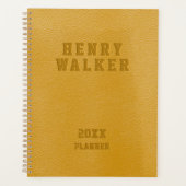 Speciaal bedrijfskritiseerd Gold Vegan Leather Planner (Voorkant)