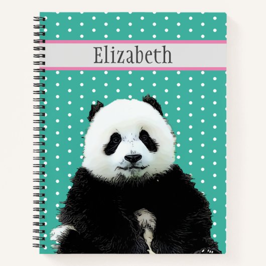 Speciaal Beer Cute Panda Kind dierbenaming Notitieboek (Voorkant)