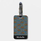 Speciaal Beer Floral Pattern Bagagelabel (Achterkant verticaal)