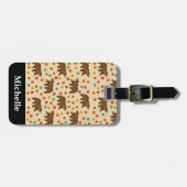 Speciaal Beer Floral Pattern Bagagelabel (Voorkant horizontaal)