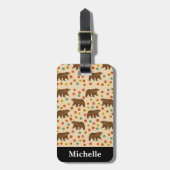 Speciaal Beer Floral Pattern Bagagelabel (Voorkant verticaal)
