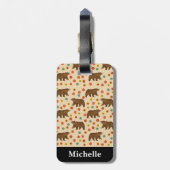 Speciaal Beer Floral Pattern Bagagelabel (Achterkant verticaal)