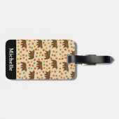 Speciaal Beer Floral Pattern Bagagelabel (Achterkant horizontaal)