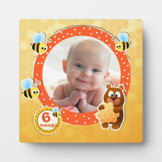 Speciaal beer van suikerhoningbijen, baby, lijst fotoplaat
