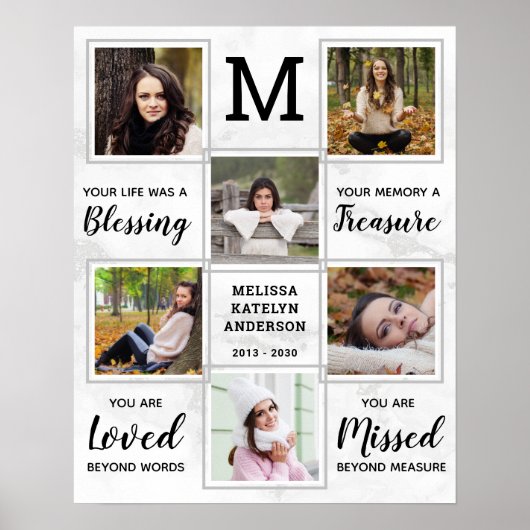 Speciaal begrafenismonument Unieke fotocollage Poster (Voorkant)