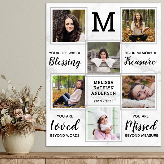 Speciaal begrafenismonument Unieke fotocollage Poster