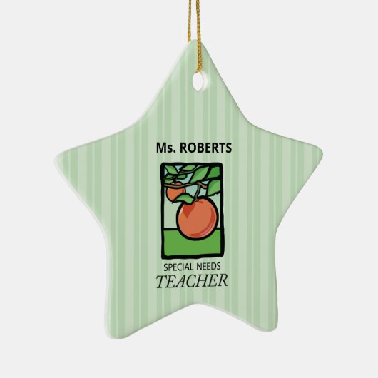 Speciaal behoeftendocent Dank u, Apple Keramisch Ornament (Rechts)