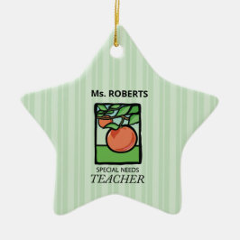 Speciaal behoeftendocent Dank u, Apple Keramisch Ornament